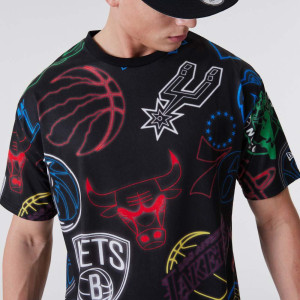 New Era NBA All Over Print T-Shirt ''Black''