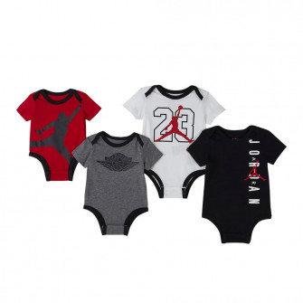 Air Jordan Bodysuit 4-Pack Baby Set ''White/Black/Red/Grey''