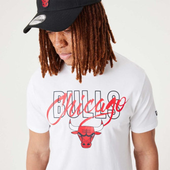 New Era NBA Chicago Bulls Script Logo T-Shirt ''White'' 