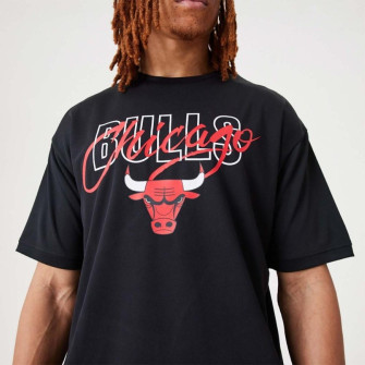 New Era NBA Chicago Bulls Script Logo Oversized T-Shirt ''Black''