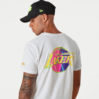 New Era NBA Neon Graphic LA Lakers T-Shirt ''White''