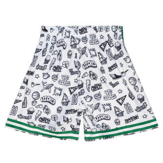 M&N NBA Boston Celtics Doodle 1985-86 Swingman Shorts ''White''