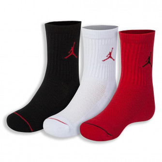 Air Jordan Jumpman Cushioned Crew Little Kids Socks ''Black/White/Red''