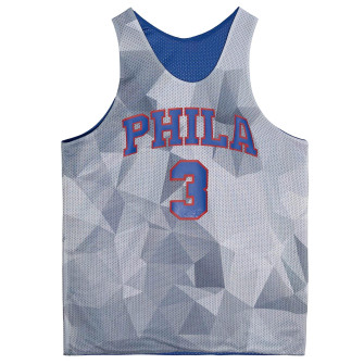 M&N NBA Philadelphia 76ers Allen Iverson Reversible Mesh Jersey ''Blue/Grey''